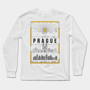 Prague Minimal Lineal Poster Long Sleeve T-Shirt